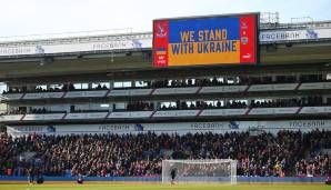 Die Anzeigentafel im Stadion von Crystal Palace in London vor dem Premier-League-Spiel gegen Burnley.