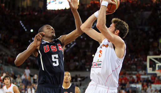 Kevin Durant (links) war gegen Spanien der Mann des Spiels