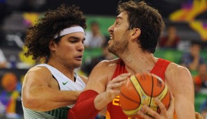 Pau Gasol (r.) führte Spanien zum dritten Sieg im dritten WM-Spiel