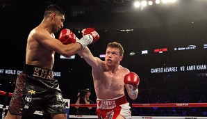 Canelo Alvarez (Rechts) im Kampf gegen Amir Khan