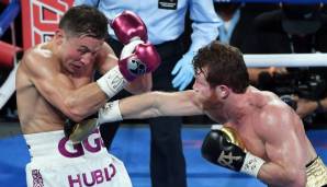 2018 besiegt Canelo Alvarez (r.) Gennady Golovkin nach Punkten.