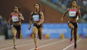 Shelly-Ann Fraser-Pryce (m.) war 2010 wegen eines positiven Dopingtests gesperrt worden