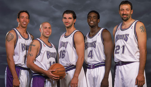 Die good old Kings: Doug Christie, Mike Bibby, Peja Stojakovic, Chris Webber, Vlade Divac