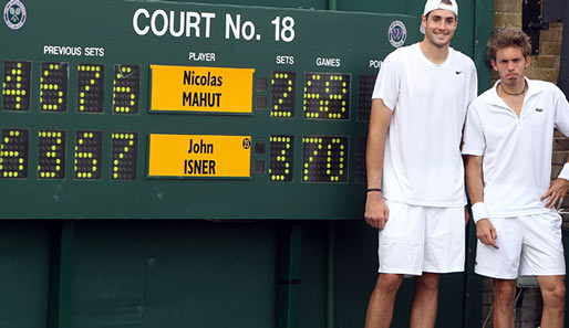 Nach über elf Stunden Spielzeit setzte sich vor einem Jahr John Isner (l.) gegen Nicolas Mahut durch