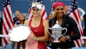 Serena Williams (r.) dominierte Caroline Wozniacki im Finale der US Open