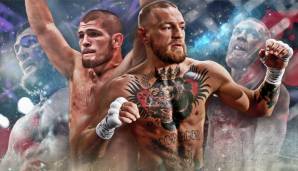 Conor McGregor (r.) und Khabib Nurmagomedov (l.) treten im Octagon gegeneinander an.