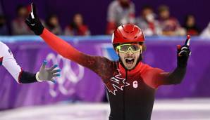 Kanadier Samuel Girard holt Shorttrack-Gold über 1000 m.