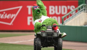 Phillie Phanatic - Philadelphia Phillies (MLB): Dieses grüne Viech wurde inspiriert durch das San Diego Chicken und sollte Familien dazu animieren, ins damalige Veterans Stadium zu kommen. Heute fährt es gerne mit seinem ATV durch den Citizens Bank Park