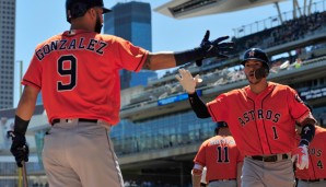 Marwin Gonzalez (l.) und Carlos Correa von den Houston Astros