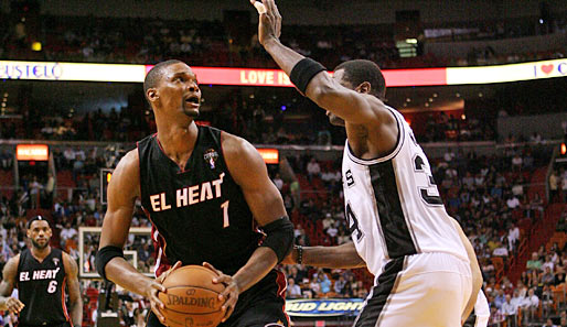 Chris Bosh (l.) war beim Sieg der Heat gegen die Spurs der beste Mann auf dem Feld