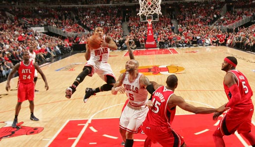 Der frisch gebackene MVP Derrick Rose schnupperte in Spiel zwei an einem Triple-Double