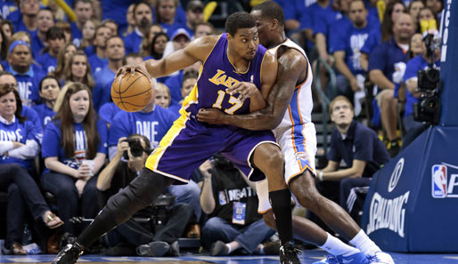 Mit den Los Angeles Lakers gewann Andrew Bynum (l.) zwei NBA-Titel