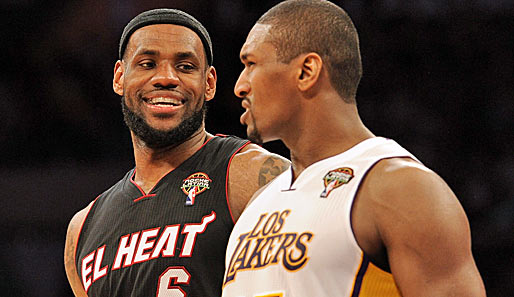 LeBron James, Metta World Peace, Los Angeles Lakers, Miami Heat