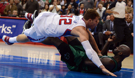 Blake Griffin (l.) und Kevin Garnett (r.) trennt ein Altersunterschied von 13 Jahren