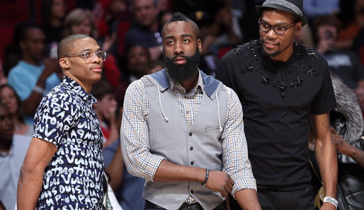 Russell Westbrook, James Harden und Kevin Durant waren beim All-Star Weekend unzertrennlich