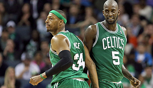 Bostons Superstar Paul Pierce (l.) erzielte gegen die Utah Jazz 26 Punkte