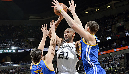 Tim Duncan erzielte gegen die Golden State Warriors 25 Punkte und 13 Rebounds