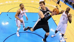 Splitter schnappt sich den Rebound: Die Spurs mussten auf dem Weg zum Titel auch an OKC vorbei