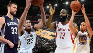 Der Westen ist vollgepackt mit Stars, unter anderem Anthony Davis (2.vl.)