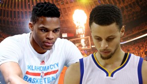 Russell Westbrook und Stephen Curry stehen vor einem Do-or-Die-Spiel