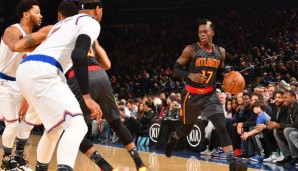 Dennis Schröder (r.) setzte sich mit seinen Atlanta Hawks durch