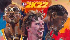 Dazu gab es zum 75. Geburtstag der NBA erneut eine Legenden-Edition - mit Dirk Nowitzki, Kareem Abdul-Jabbar und Kevin Durant auf dem Cover!