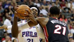 Joel Embiid und Hassan Whiteside werden sich in der Eastern Conference auch auf dem Parkett begegnen