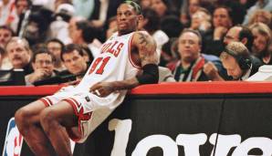 DENNIS RODMAN (1986-2000) – Teams: Pistons, Spurs, Bulls, Lakers, Mavericks – Erfolge: 5x NBA-Champion, 2x All-Star, 2x Third Team, 2x Defensive Player of the Year, 8x All-Defense, 7x Rebound-Champion.