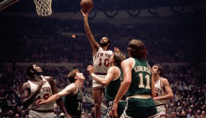 PLATZ 11: Walt Frazier (New York Knicks, Cleveland Cavaliers) - Frazier verhalf den Knicks zu zwei Championships, die einzigen in der Franchise-Geschichte. Nicht nur als Floor General stark, sondern auch defensiv über jeden Zweifel erhaben.