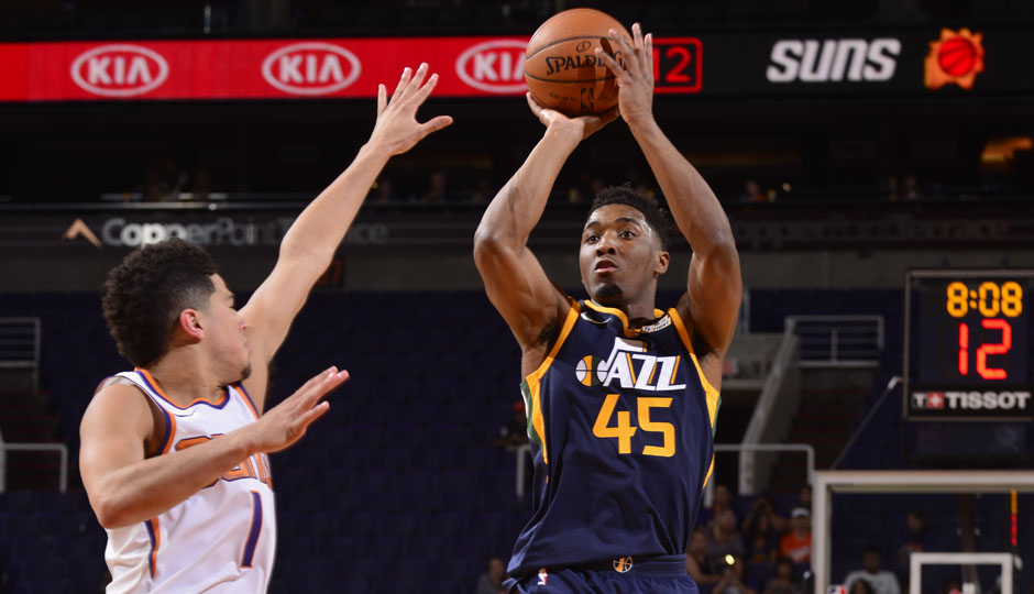 Platz 1: Donovan Mitchell (Utah Jazz, Saison 17/18) - 187 Dreier in 79 Spielen (34 Prozent)