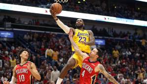 PLATZ 11: LeBron James (Los Angeles Lakers) - Usage Rate: 30,7 Prozent. True Shooting Percentage: 56,3 Prozent.
