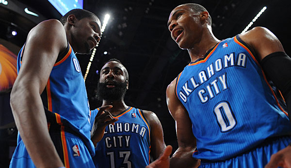 Russell Westbrook, Kevin Durant und James Harden prägten die erste Ära der Oklahoma City Thunder.