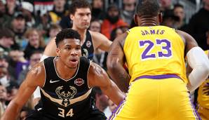 Giannis Antetokounmpo gewann mit den Bucks das erste Duell gegen LeBron und die Lakers.