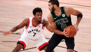 Kyle Lowry und die Raptors haben gegen die Celtics die fünfte Pleite im sechsten Saisonspiel kassiert.