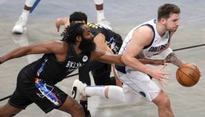 Luka Doncic setzte sich im Duell mit James Harden und den Brooklyn Nets durch.