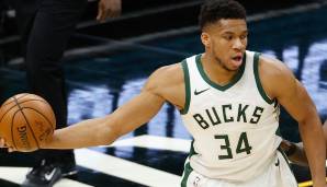 Die Statistiken von Giannis Antetokounmpo 2020/21: 28,2 Punkte, 11,4 Rebounds und 5,8 Assists bei 56,3 Prozent FG und 29,0 Prozent Dreier in 33,6 Minuten (27 Spiele)