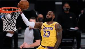 Die Statistiken von LeBron James 2020/21: 25,7 Punkte, 8,2 Rebounds und 7,9 Assists bei 50,4 Prozent FG und 37,8 Prozent Dreier (29 Spiele)