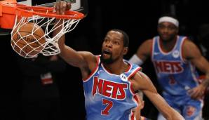 Platz 1: KEVIN DURANT (Brooklyn Nets) - 4.234.433 Stimmen - Stats 2020/21: 29,5 Punkte, 7,1 Rebounds und 5,2 Assists bei 52,9 Prozent aus dem Feld (18 Spiele)