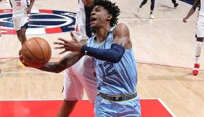 Platz 5: JA MORANT (Memphis Grizzlies) - 437.632 Stimmen - Stats 2020/21: 18,3 Punkte und 7,7 Assists bei 45,9 Prozent aus dem Feld (12 Spiele)