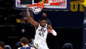 Platz 22: DONOVAN MITCHELL (Guard, Utah Jazz) - 26,4 Punkte, 4,4 Rebounds, 5,2 Assists, 52,0 eFG%, 7,9 Net-Rating (53 Spiele)