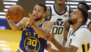 Stephen Curry führt die Golden State Warriors mit 36 Punkten zum Sieg gegen die Jazz.