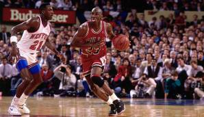 Platz 1: MICHAEL JORDAN – 10x NBA-Topscorer: Von 1987 bis 1993 in jedem Jahr, von 96-98 – Höchster Schnitt: 37,1 Punkte in der Saison 1986/87