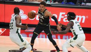 Trae Young konnte sich in Spiel 6 nicht gegen Khris Middleton und Jrue Holiday durchsetzen.