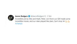 AARON RODGERS (QB Green Bay Packers und Teil-Besitzer der Bucks)