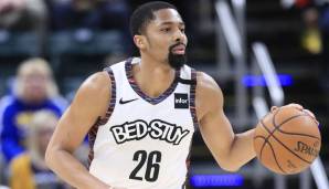 Platz 5: SPENCER DINWIDDIE | Team: Brooklyn Nets | Alter: 28 | Status: Unrestricted Free Agent | Gehalt 20/21: 11,5 Millionen | Stats 19/20: 20,6 Punkte und 6,8 Assists bei 41,5 Prozent FG und 30,8 Prozent Dreier in 31,2 Minuten (64 Spiele).