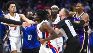 Pistons-Center Isaiah Stewart war gegen die Lakers kaum mehr zu beruhigen.