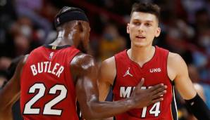 Tyler Herro von den Miami Heat erzielte 15 Punkte im zweiten Viertel gegen die Dallas Mavericks.