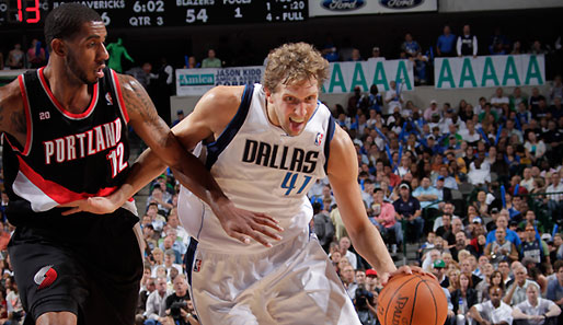 Dirk Nowitzki war mit 25 Punkten Topscorer beim Mavs-Sieg gegen Portland