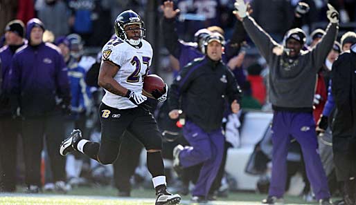 Ray Rice brachte die Baltimore Ravens in New England mit dem ersten Spielzug in Führung