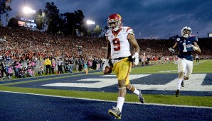 4. JuJu Smith-Schuster, USC: Machte von 2015 auf 2016 nicht den erhofften Sprung, dennoch ein interessantes Prospect: Spielt mit Power, setzt seinen Körper gut ein. Kann explosiv sein, findet Räume, stark über die Mitte. Verliert aber zu häufig physisch